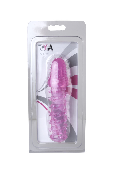 Насадка с шипиками Toyfa, Розовая, 8 см, Ø 2,5