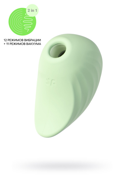 Вакуум-волновой бесконтактный стимулятор клитора Satisfyer Pearl Diver, силикон, зеленый
