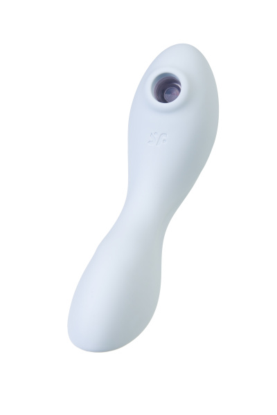 Вакуумный стимулятор клитора Satisfyer Curvy Trinity 5+, голубой